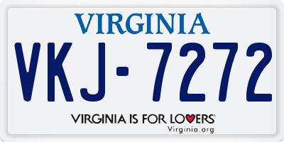 VA license plate VKJ7272