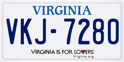 VA license plate VKJ7280