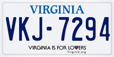 VA license plate VKJ7294