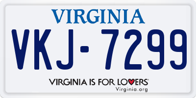 VA license plate VKJ7299