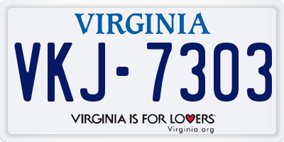 VA license plate VKJ7303