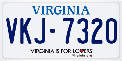 VA license plate VKJ7320