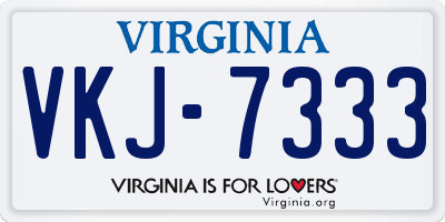 VA license plate VKJ7333