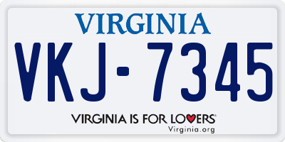 VA license plate VKJ7345