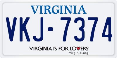 VA license plate VKJ7374