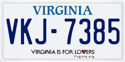 VA license plate VKJ7385