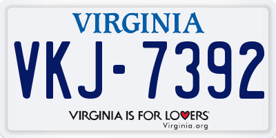 VA license plate VKJ7392