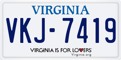 VA license plate VKJ7419