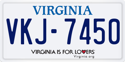 VA license plate VKJ7450