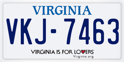 VA license plate VKJ7463