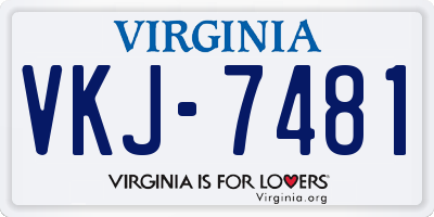 VA license plate VKJ7481