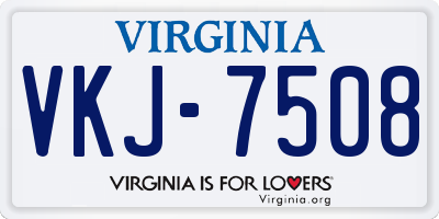 VA license plate VKJ7508