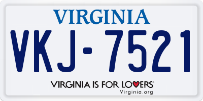 VA license plate VKJ7521