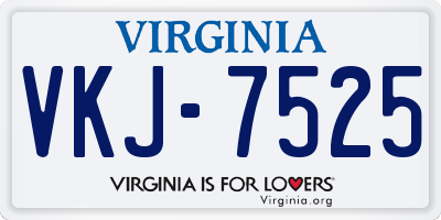 VA license plate VKJ7525