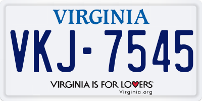VA license plate VKJ7545
