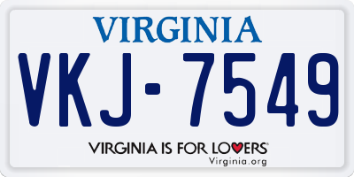 VA license plate VKJ7549