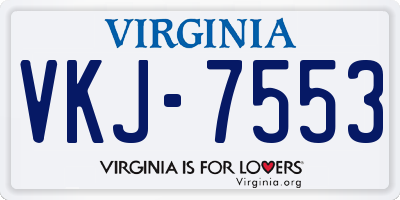 VA license plate VKJ7553