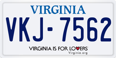 VA license plate VKJ7562