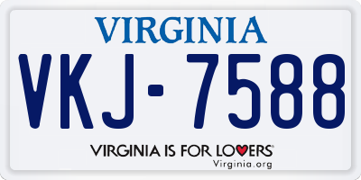 VA license plate VKJ7588