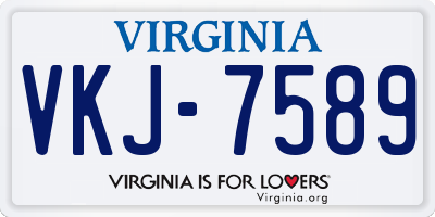 VA license plate VKJ7589