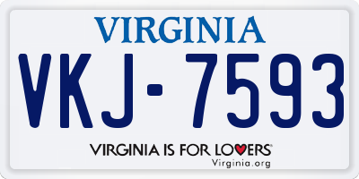 VA license plate VKJ7593