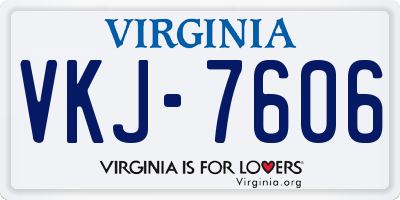 VA license plate VKJ7606