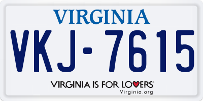 VA license plate VKJ7615