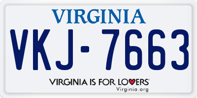 VA license plate VKJ7663