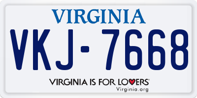 VA license plate VKJ7668