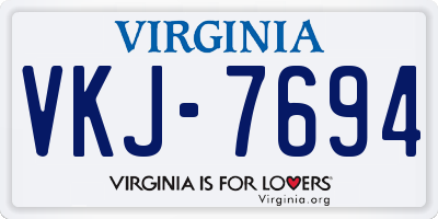 VA license plate VKJ7694