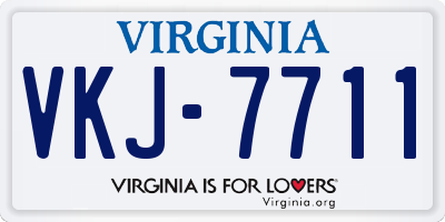VA license plate VKJ7711