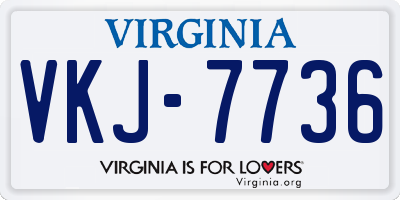 VA license plate VKJ7736