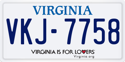 VA license plate VKJ7758