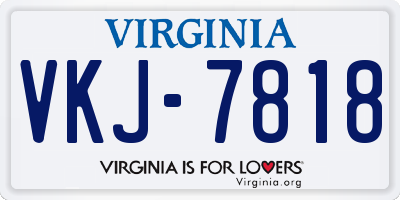 VA license plate VKJ7818