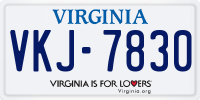 VA license plate VKJ7830