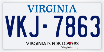 VA license plate VKJ7863