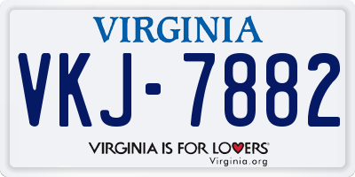 VA license plate VKJ7882
