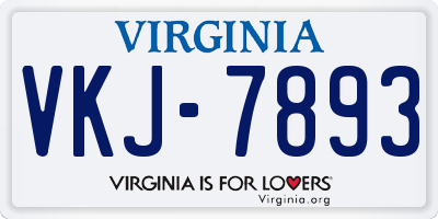 VA license plate VKJ7893