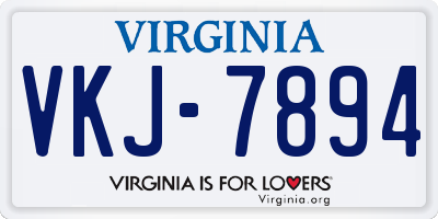 VA license plate VKJ7894