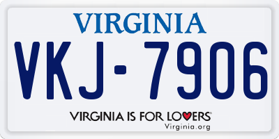 VA license plate VKJ7906
