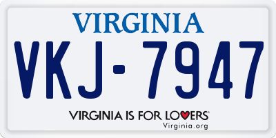 VA license plate VKJ7947