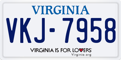 VA license plate VKJ7958