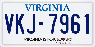 VA license plate VKJ7961