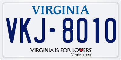 VA license plate VKJ8010