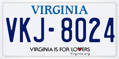 VA license plate VKJ8024
