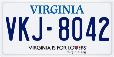 VA license plate VKJ8042