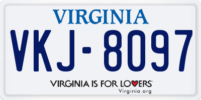 VA license plate VKJ8097