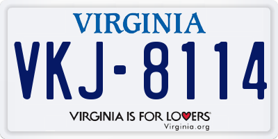VA license plate VKJ8114