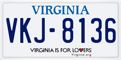 VA license plate VKJ8136