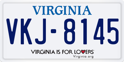 VA license plate VKJ8145